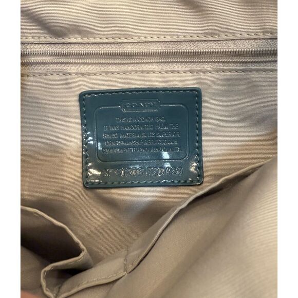 Coach 20429 Signature Teal Metallic File/Messenger Tote Bag - Picture 8 of 9